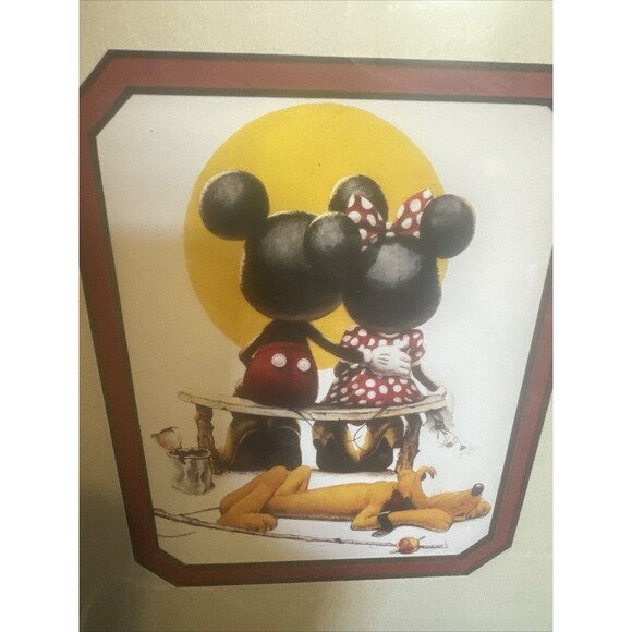 Vintage Walt Disney mickey mouse stamp framed display 12x15” inch frame Ghana - Picture 2 of 7
